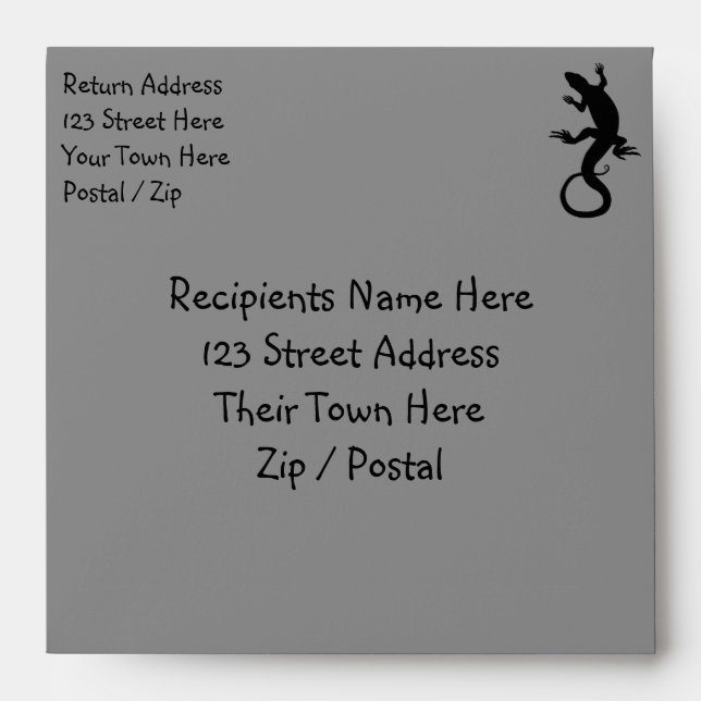 Lizard Envelopes Personalise Reptile Art Envelopes (Front)