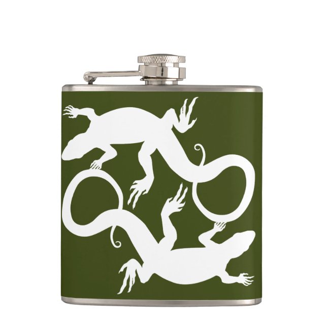 Lizard Flask Custom Reptile Lizard Art Drink Flask (Front)