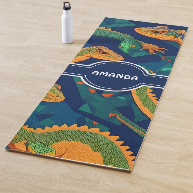 Lizard Geometric Colourful Personalised Pattern Yoga Mat (In Situ)