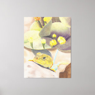 Lizard in the desert canvas print
