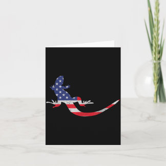 Lizard Independence Day Patriotic USA Flag 4th of Card