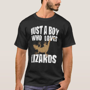 Lizard Just A Boy Who Loves Lizards Reptile Boys K T-Shirt