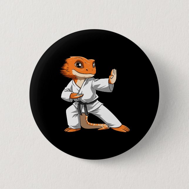 Lizard Karate Bearded Dragon Owners Bearded Dragon 6 Cm Round Badge (Front)