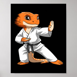Lizard Karate Bearded Dragon Owners Bearded Dragon Poster