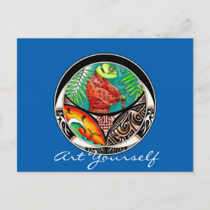 Lizard Kung Fu Drawing Postcard