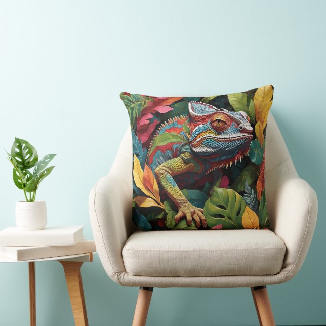 Lizard Leaves & Colour Cushion (Chair)
