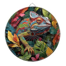 Lizard Leaves & Colour Dart Board Dartboard 