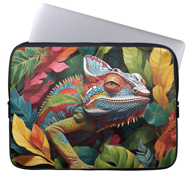 Lizard Leaves & Colour  Electronics Bag (Front)