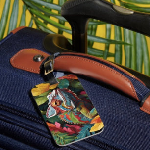 Lizard Leaves & Colour Luggage Tag