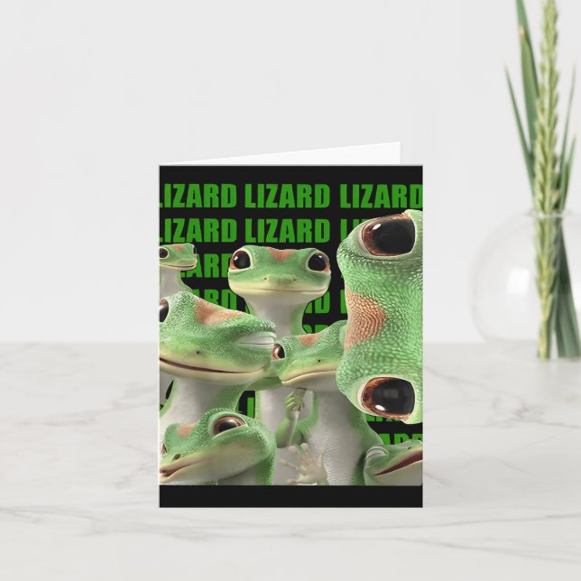Lizard Lizard Lizard Funny Meme (2 Side) _1  Card (Front)