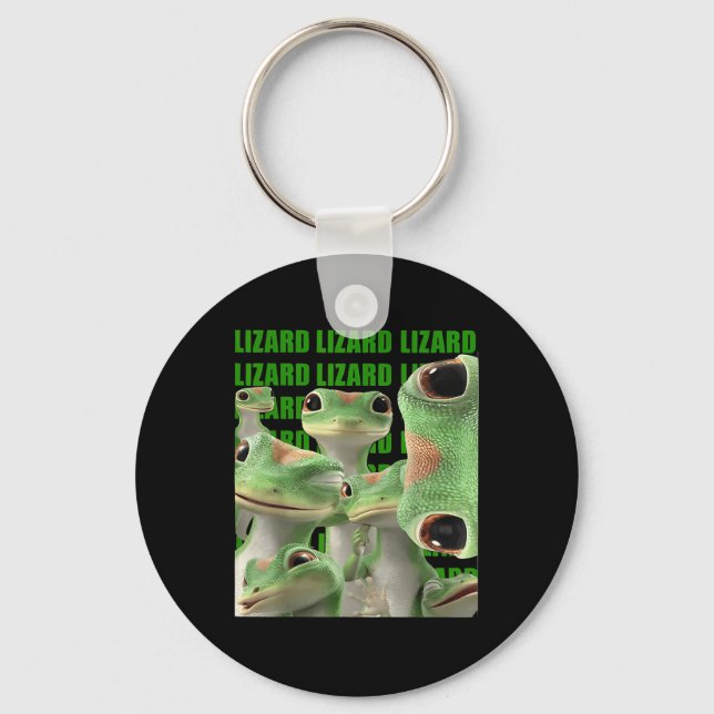 Lizard Lizard Lizard Funny Meme (2 Side) _1  Key Ring (Front)