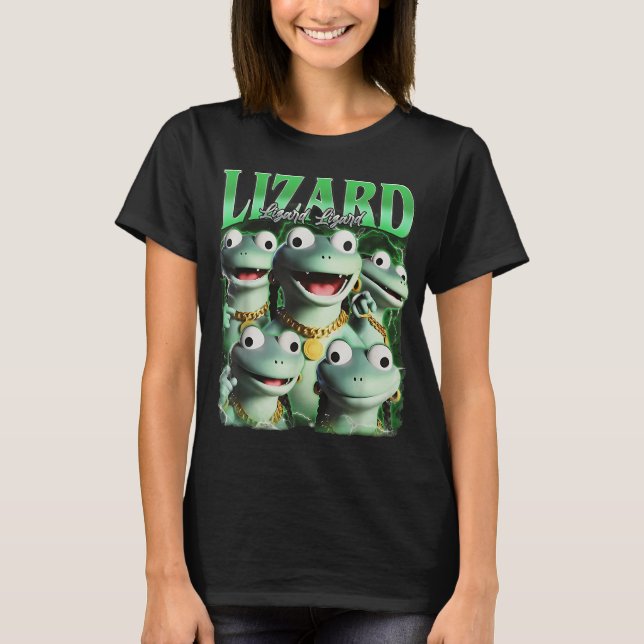 Lizard Lizard Lizard Funny Meme Lizard Bootleg Wei T-Shirt (Front)