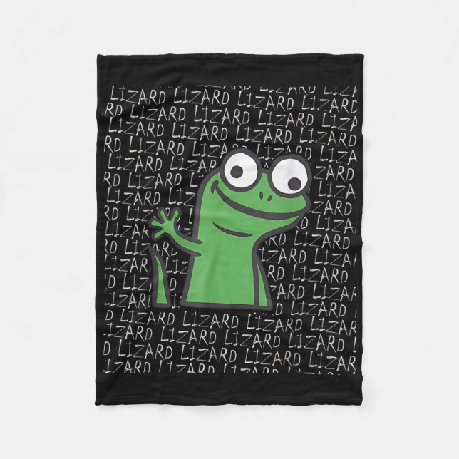 Lizard Lizard Lizard Funny Weirdcore Animal Meme G Fleece Blanket (Front)