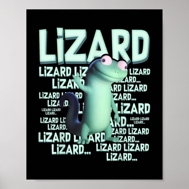 Lizard Lizard Lizard Funny Weirdcore Meme Viral Tr Poster (Front)