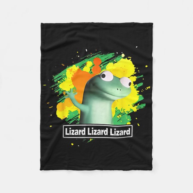Lizard Lizard Lizard Shirt Funny Weirdcore Animal  Fleece Blanket (Front)