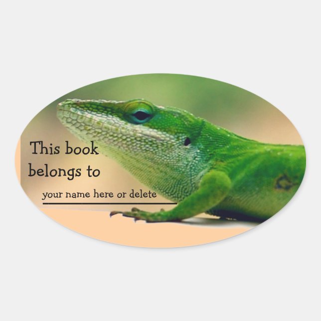 Lizard Lover Anole Book Sticker (Front)