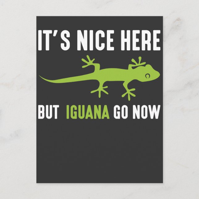 Lizard Lover Iguana Green Gecko Party Animal Pun Postcard (Front)