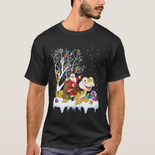 Lizard Lover Xmas Gift Santa Riding Lizard For Chr T-Shirt