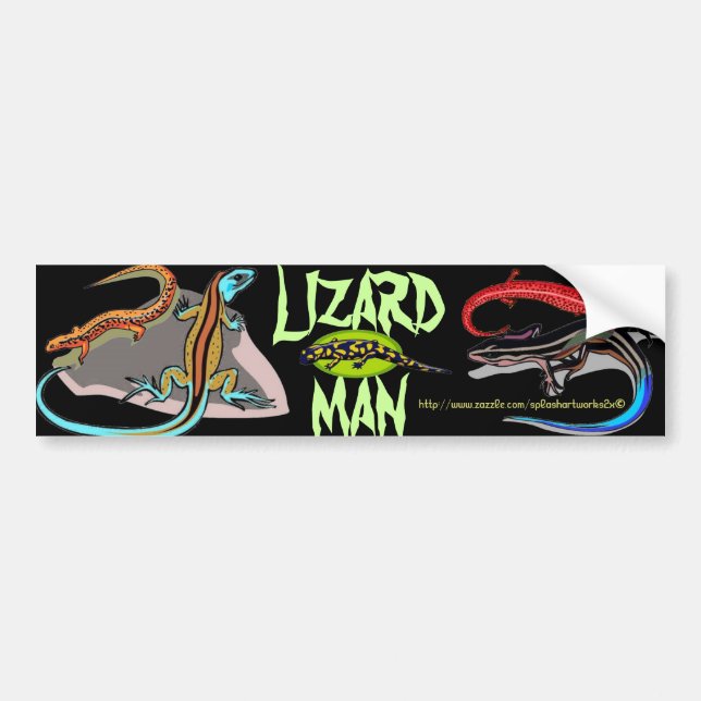 "Lizard Man" Bumper Sticker (Front)