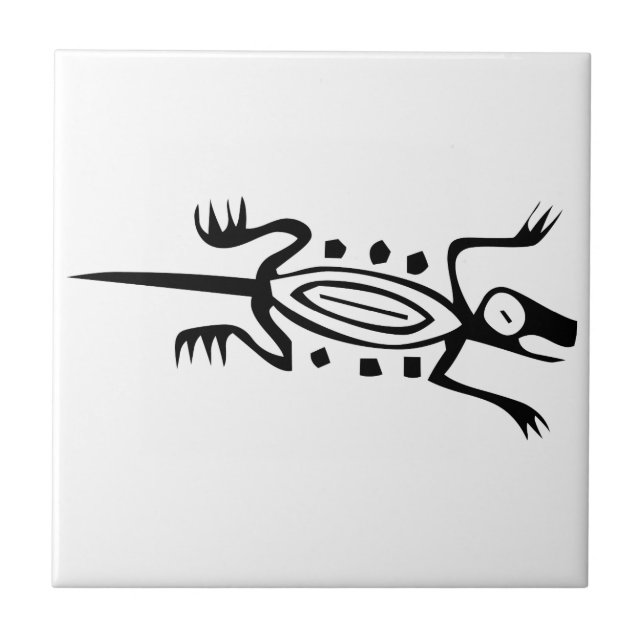 Lizard, Mexican hieroglyph(Maya) Tile (Front)
