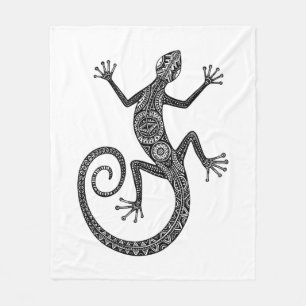 Lizard Or Salamander Doodle Fleece Blanket