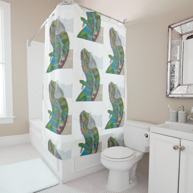 Lizard Paint Shower Curtain (In Situ)