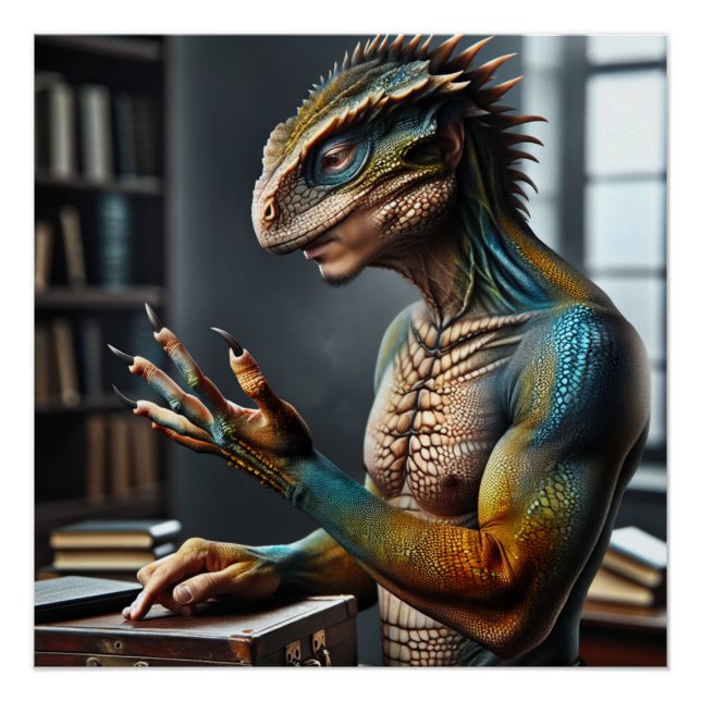 Lizard People Fantasy Conspiracy Poster Art (Front)