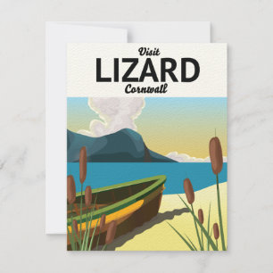 Lizard seaside travel poster