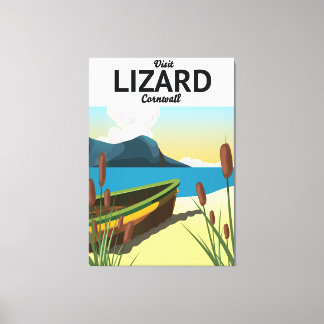 Lizard seaside travel poster canvas print