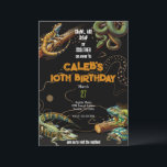 Lizard Snake Turtle Reptile Dark Birthday Party  Invitation<br><div class="desc">customise for your event</div>