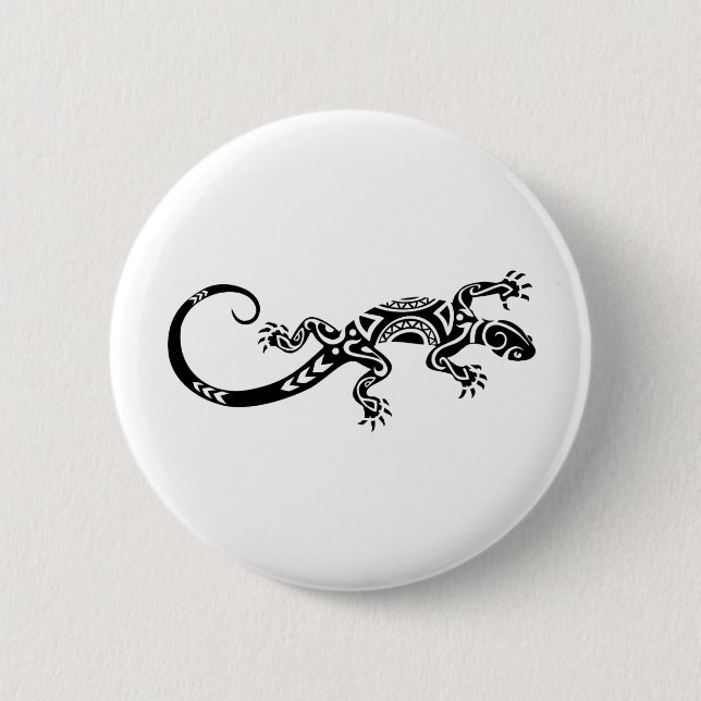 Lizard Tatto 6 Cm Round Badge (Front)