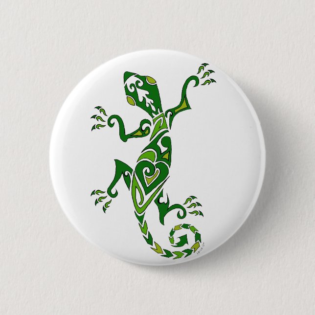 Lizard Tattoo 6 Cm Round Badge (Front)
