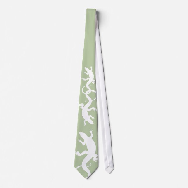 Lizard Tie Cool Reptile Gifts Lizard Art Necktie (Front)