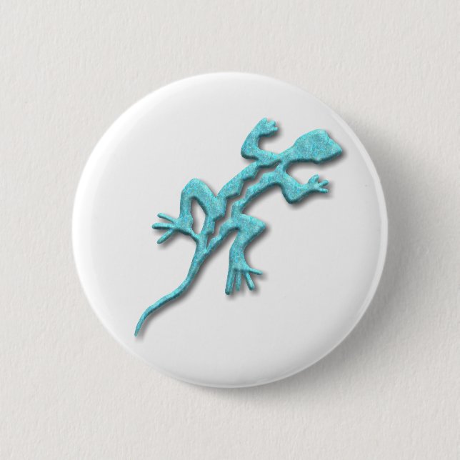Lizard-turquoise 6 Cm Round Badge (Front)
