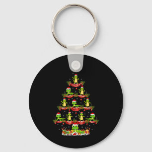 Lizard Xmas Lighting Santa Lizard Christmas Tree Key Ring