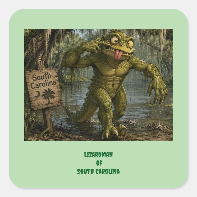 Lizardman of South Carolina Cryptid Sticker (Front)