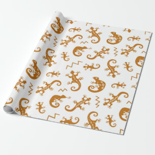 Lizards and chameleons seamless pattern wrapping paper
