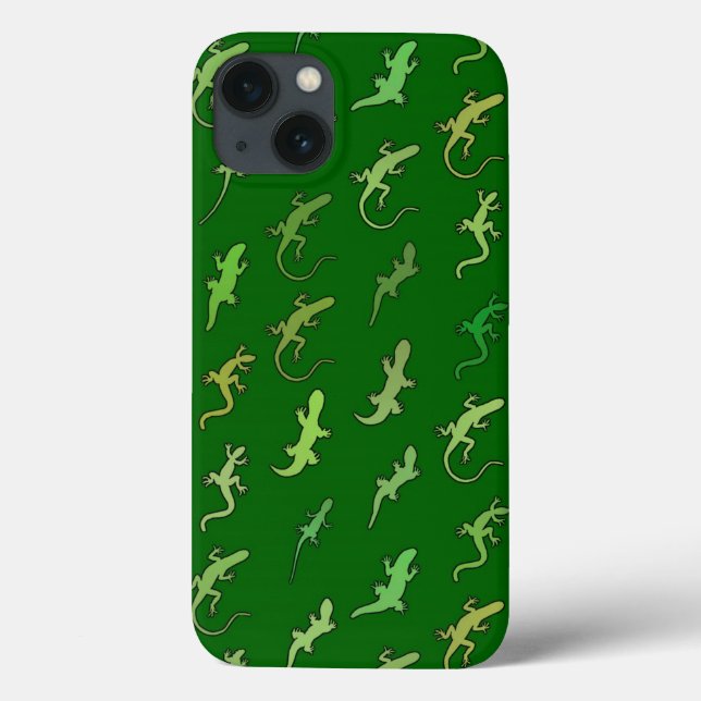 Lizards and Geckos, on pine green Case-Mate iPhone Case (Back)