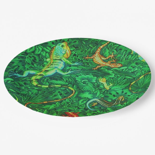 Lizards Batik Paper Plate (Angled)