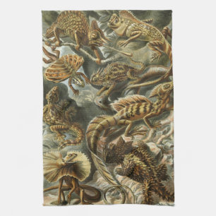 Lizards by Ernst Haeckel Vintage Lacertilia Animal Tea Towel