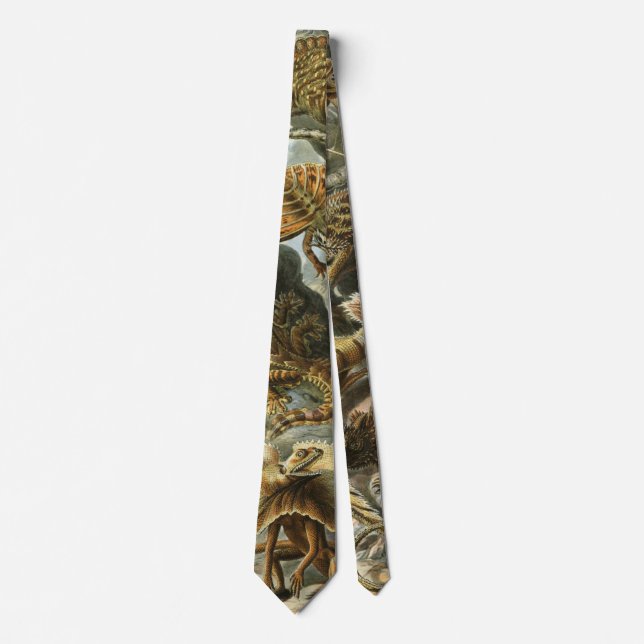Lizards by Ernst Haeckel Vintage Lacertilia Animal Tie (Front)