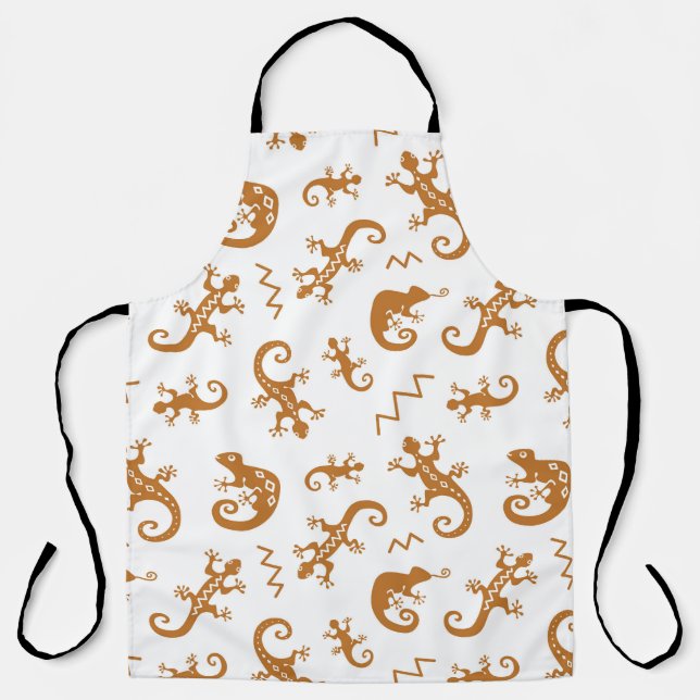 Lizards Chameleons: Seamless Pattern Design. Apron (Front)