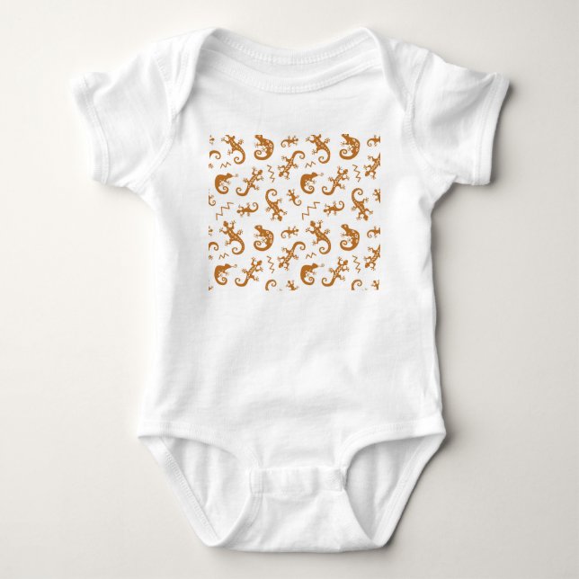Lizards Chameleons: Seamless Pattern Design. Baby Bodysuit (Front)