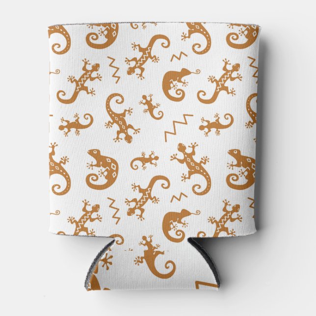 Lizards Chameleons: Seamless Pattern Design. Can Cooler (Front)