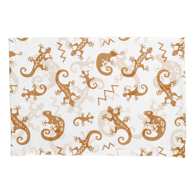 Lizards Chameleons: Seamless Pattern Design. Pillowcase (Front)