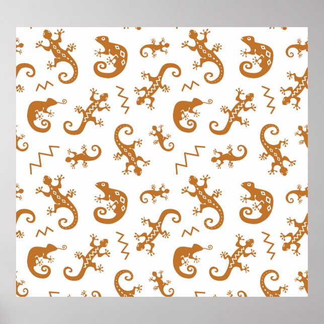 Lizards Chameleons: Seamless Pattern Design. Poster (Front)