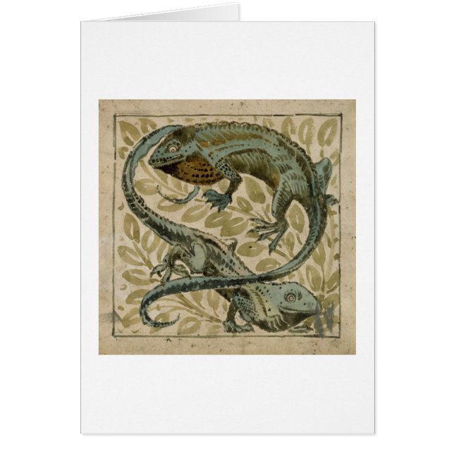 Lizards, design for a tile (w/c on paper) (Front)