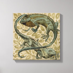 Lizards, design for a tile (w/c on paper) canvas print