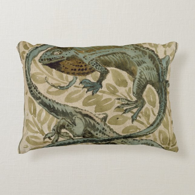 Lizards, design for a tile (w/c on paper) decorative cushion (Front)