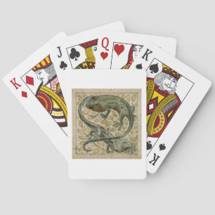 Lizards, design for a tile (w/c on paper) playing cards